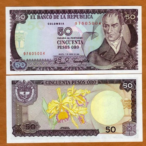 Colombia pesos oro 1980 - colombia,, 50