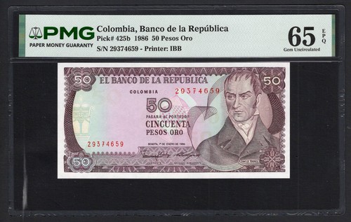 Colombia pesos oro 1 1986 - 50,