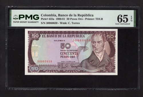 Colombia pesos oro 1 - colombia, 1-1-1980