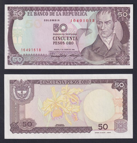 Banconota colombia pesos - colombia, 50