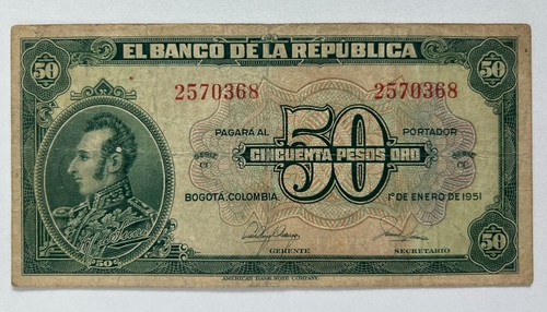 Banconota colombia pesos - banconota, 50