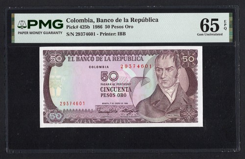 Colombia pesos oro 1 - oro, 1-1-1986