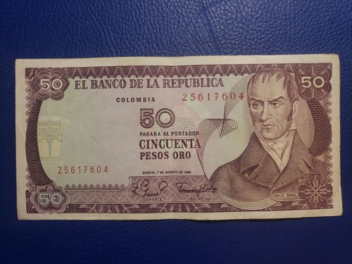 1981 colombia pesos oro - colombia, 50