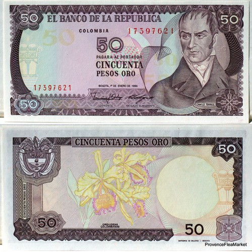 Colombie billet pesos - de, 50