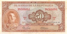 Banconota Colombia 50 Pesos