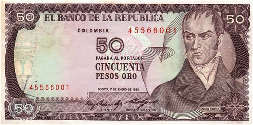 Colombia pesos oro 1985 - 50,