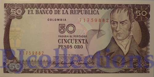Colombia pesos oro 1983 - colombia, 50
